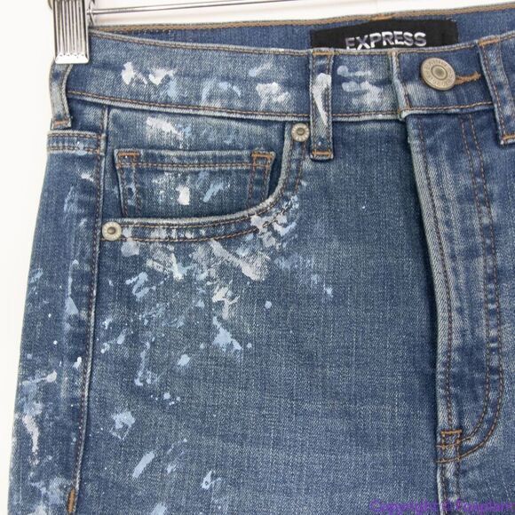 NEW‎ Express splatter jeans, 2S (2 short) - Picture 9 of 16